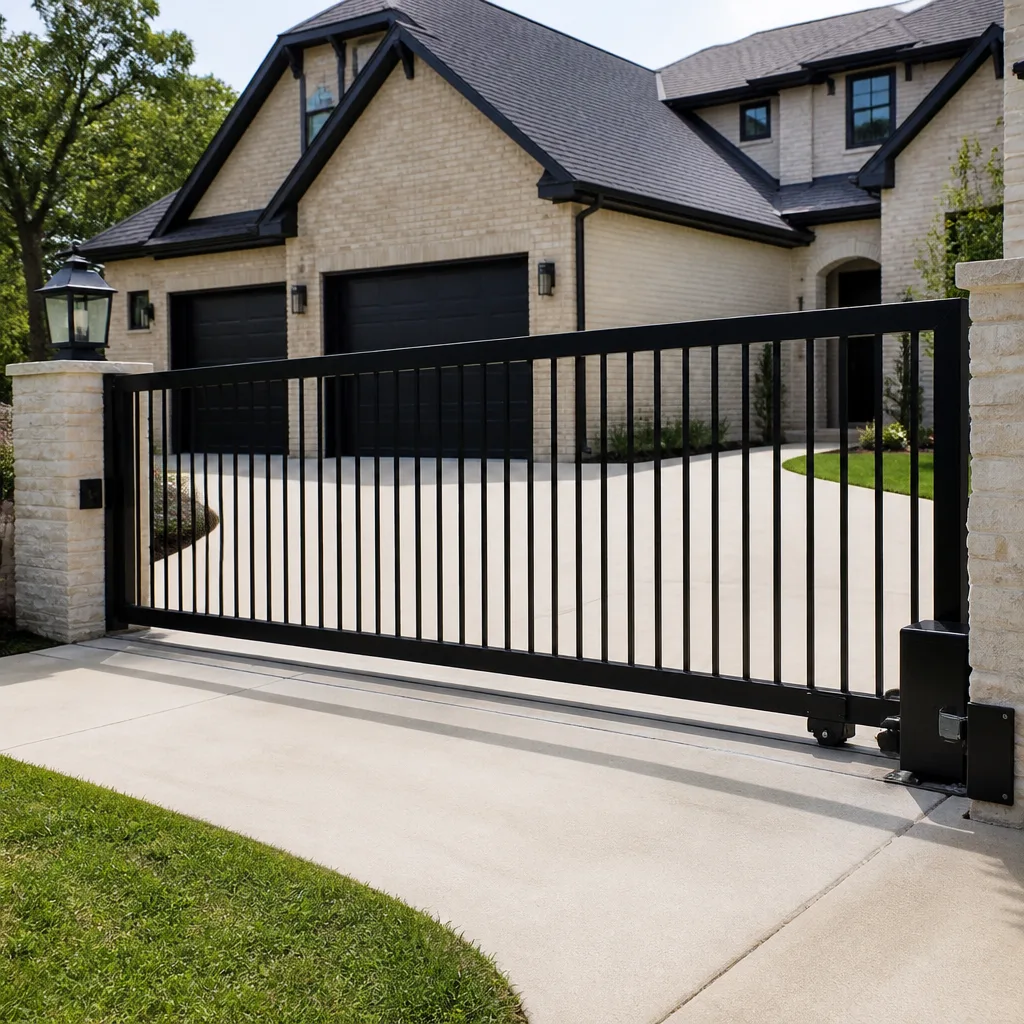 Sliding driveway gates