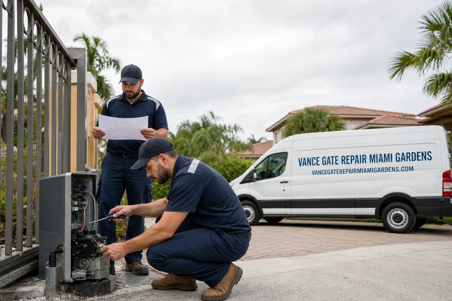 Vance Gate Repair Miami Gardens gate repair service vehicle and crew in Miami Gardens, FL